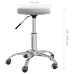 vidaXL Chaise pivotante de bureau Gris clair Velours