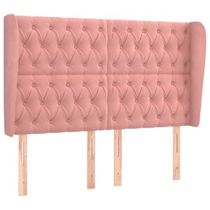 vidaXL Tête de lit avec oreilles Rose 147x23x118/128 cm Velours