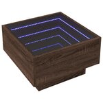 vidaXL Table basse avec LED chêne marron 50x50x30 cm bois d'ingénierie