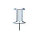 Boîte De 25 Épingles Push Pins - Hauteur De Pointe 7mm - 10mm De Diamètre - Cristal - Exacompta