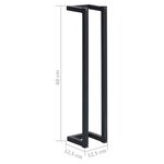 vidaXL Porte-serviette Noir 12 5x12 5x60 cm Fer