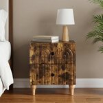 vidaXL Cabinet de chevet avec tiroir Chêne fumé 43 x 34 5 x 48 cm