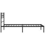 vidaXL Cadre de lit métal avec tête de lit noir 90x200 cm