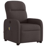 vidaXL Fauteuil inclinable de massage Marron foncé Tissu