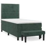 vidaXL Sommier à lattes de lit avec matelas Vert foncé 90x190 cm