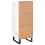 vidaXL Buffet Blanc brillant 34 5x34x90 cm Bois d'ingénierie
