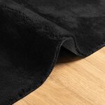 vidaXL Tapis HUARTE à poils courts doux et lavable noir 160x160 cm