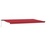 vidaXL Auvent rétractable manuel rouge 600x300 cm