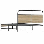 vidaXL Cadre de lit sans matelas 140x200 cm chêne fumé bois ingénierie