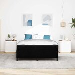 vidaXL Lit à ressorts Noir  Noir 160 x 200 cm Tissu  Bois Engineered