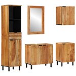vidaXL Ensemble de mobilier de salle de bain avec tiroir 5 Pièces Marron