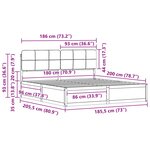 vidaXL Cadre de lit avec tête de lit rembourrée Gris clair