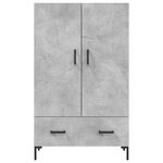 vidaXL Buffet haut gris béton 69 5x31x115 cm bois d'ingénierie