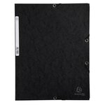 Chemise 3 Rabats À Élastiques Carte Lustrée 400g/m2 - A4 - Noir - X 25 - Exacompta