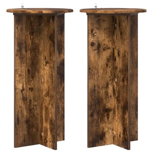 vidaXL Support de Plante 2 Pièces Chêne fumé 40 x 40 x 80 cm