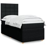vidaXL Sommier à lattes de lit avec matelas Noir 90x190 cm Tissu