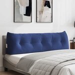 vidaXL Coussin de Dos Bleu police 160 x 24 x 50 cm Velours