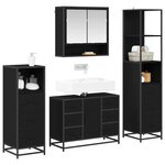 vidaXL Ensemble de mobilier de salle de bain 4 Pièces Chêne noir