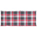 vidaXL Chaises de jardin lot de 4 et coussins à carreaux rouge Teck