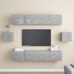 vidaXL Ensemble de meubles TV 6 Pièces Gris béton Bois d'ingénierie