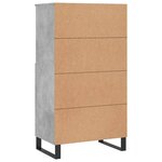 vidaXL Buffet haut Gris béton 60x36x110 cm Bois d'ingénierie