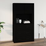 vidaXL Armoire murale Noir 80x33x80 cm Bois d'ingénierie