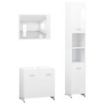 vidaXL Ensemble de meubles de bain 3 Pièces Blanc Bois d'ingénierie
