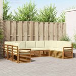 vidaXL Ensemble de canapés d'extérieur 9 pc Naturel et Crème