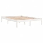 vidaXL Cadre de lit sans matelas blanc 160x200 cm bois massif