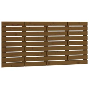 vidaXL Tête de lit murale Marron miel 156x3x63 cm Bois massif de pin