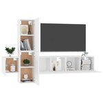 vidaXL Ensemble de meubles TV 5 Pièces Blanc Bois d'ingénierie