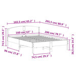 vidaXL Cadre de lit sans matelas blanc 160x200 cm bois de pin massif