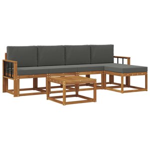 vidaXL Ensemble de canapés d'extérieur 6 pc Naturel et Anthracite