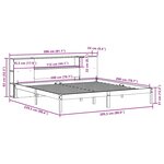 vidaXL Lit bibliothèque sans matelas cire marron 200x200 cm pin massif