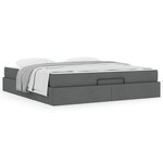 vidaXL Cadre de lit avec stockage Gris foncé 180 x 200 cm tissu