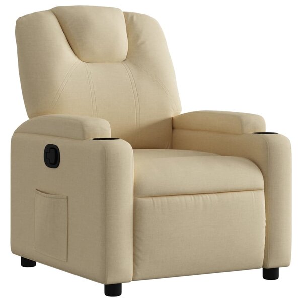 vidaXL Fauteuil inclinable Crème Tissu