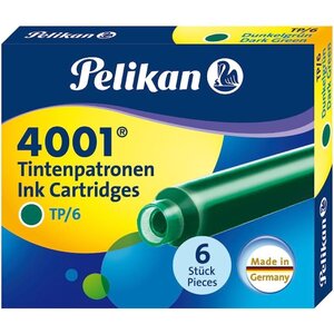 Etui de 6 Cartouches d'encre 4001 TP/6 Vert foncé x 10 PELIKAN