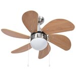 vidaXL Ventilateur de plafond avec lampe 76 cm Marron clair