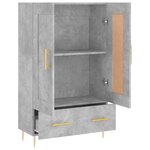 vidaXL Buffet haut gris béton 69 5x31x115 cm bois d'ingénierie