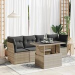 vidaXL Salon de jardin 5 Pièces avec coussins gris clair résine tressée