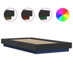 vidaXL Cadre de lit avec lumières LED noir 100x200cm bois d'ingénierie