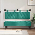 vidaXL Tête de lit suspendue Avec lumière LED Turquoise Velours