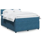 vidaXL Sommier à lattes de lit et matelas bleu 140x190 cm velours