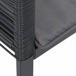 vidaXL Chaises de jardin lot de 4 avec coussins noir résine tressée