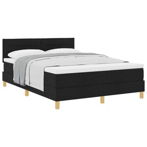 vidaXL Lit à ressorts avec matelas Noir 140 x 190 cm tissu