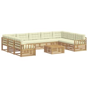 vidaXL Ensemble de canapés d'extérieur 10 pc Blanc et crème