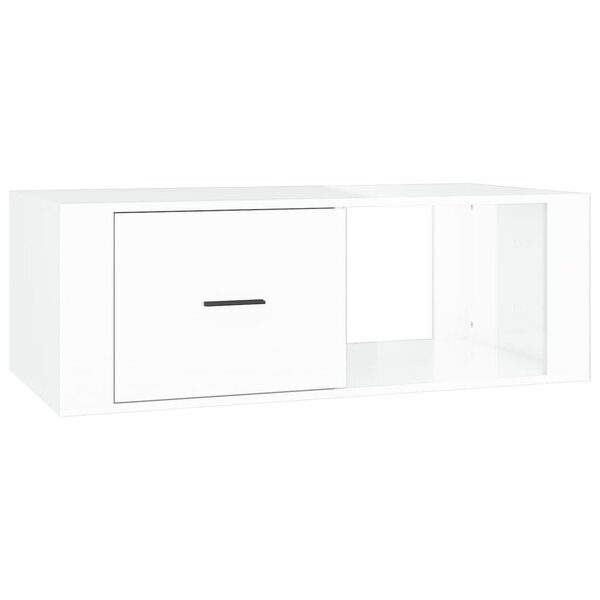 vidaXL Table basse Blanc brillant 100x50 5x35 cm Bois d'ingénierie