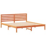 vidaXL Cadre de lit avec tête de lit Brun cire 200 x 200 cm Pin massif