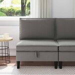 vidaXL Canapé central avec rangement Gris foncé Velours