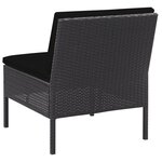 Vidaxl salon de jardin 6 pièces avec coussins résine tressée noir